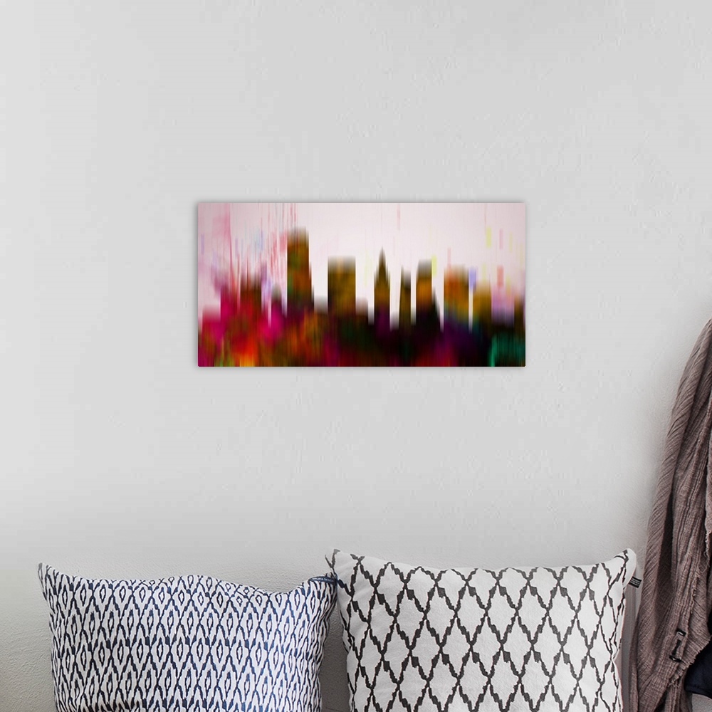 A bohemian room featuring Miami Downtown Skyline