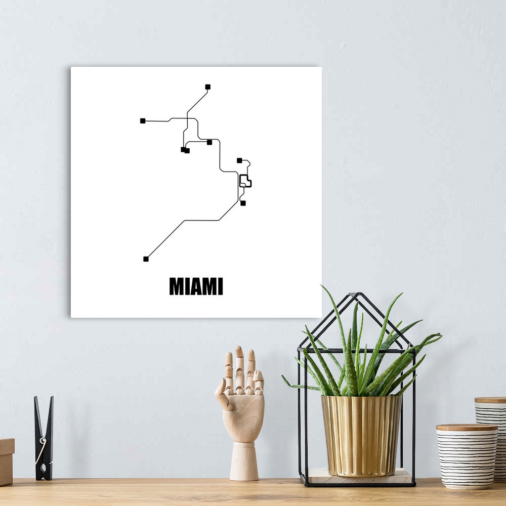 A bohemian room featuring Miami White Subway Map