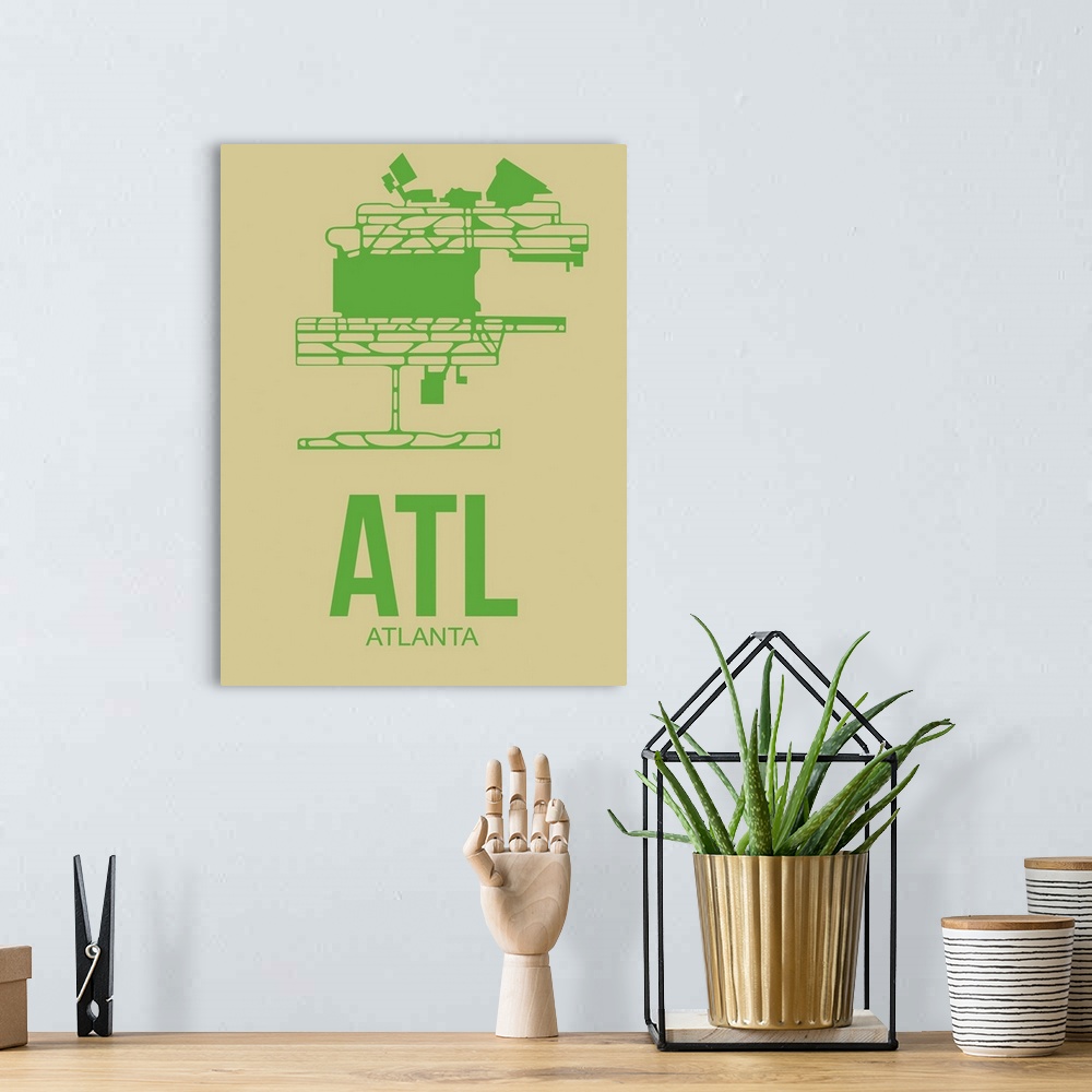 A bohemian room featuring Minimalist ATL Atlanta Poster I