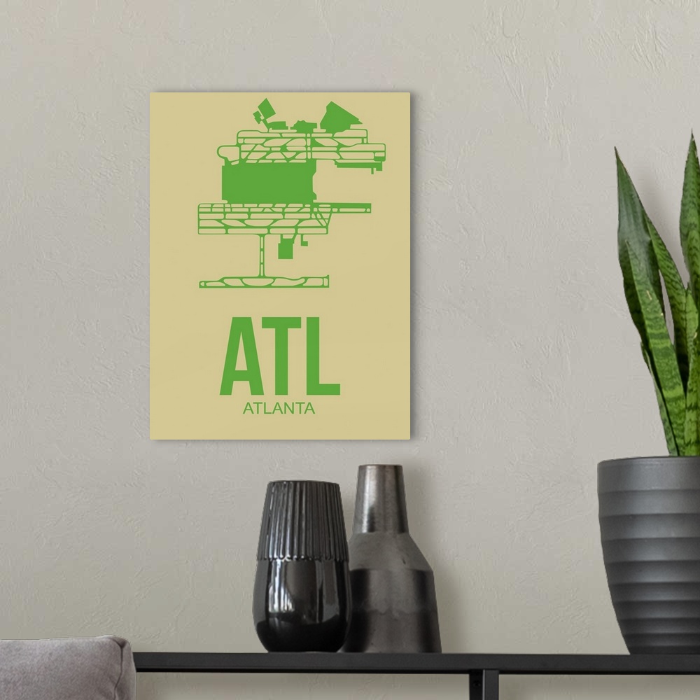 A modern room featuring Minimalist ATL Atlanta Poster I
