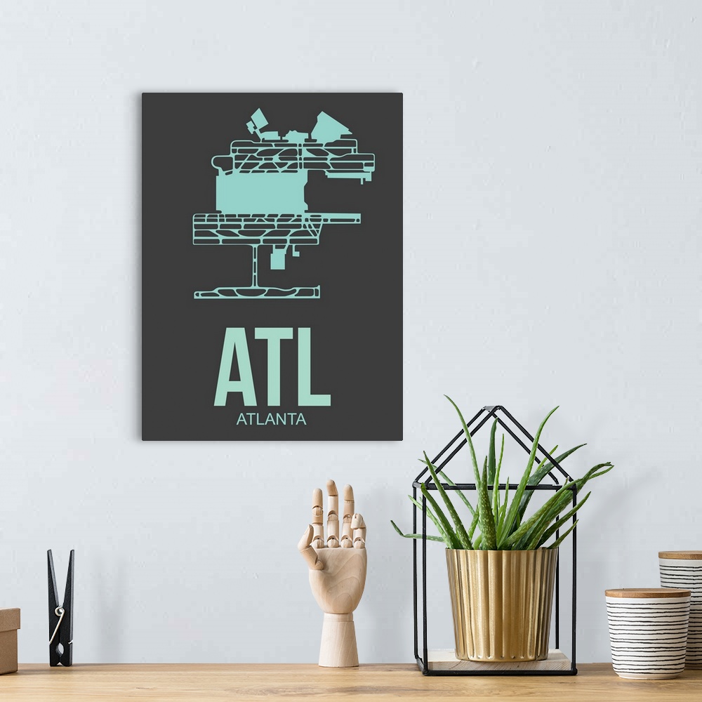 A bohemian room featuring Minimalist ATL Atlanta Poster II
