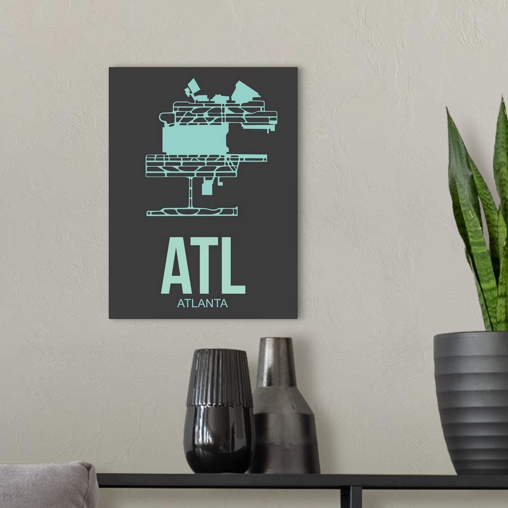A modern room featuring Minimalist ATL Atlanta Poster II
