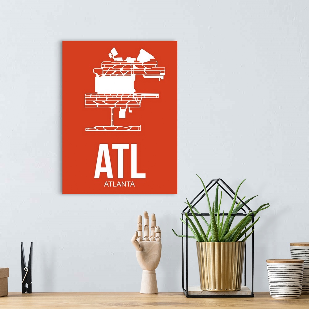 A bohemian room featuring Minimalist ATL Atlanta Poster III