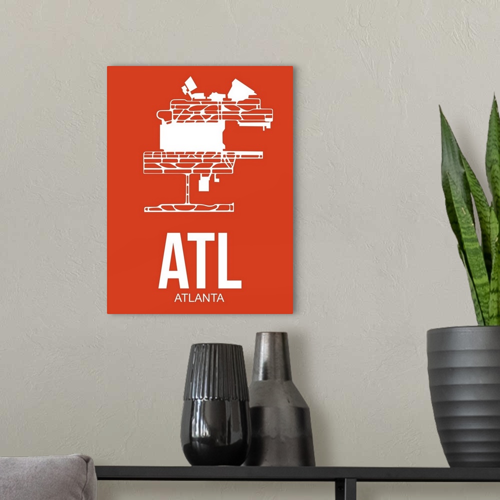 A modern room featuring Minimalist ATL Atlanta Poster III