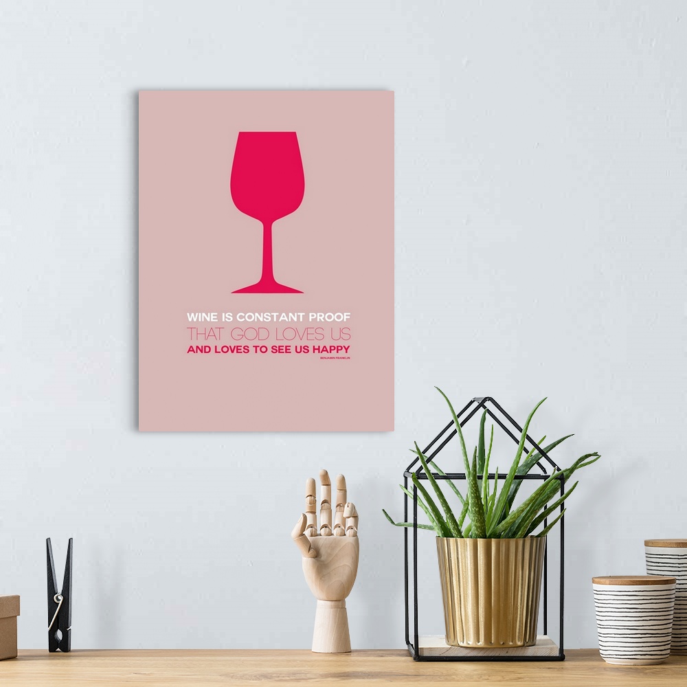 A bohemian room featuring Minimalist Beverage Poster - Wine - Red