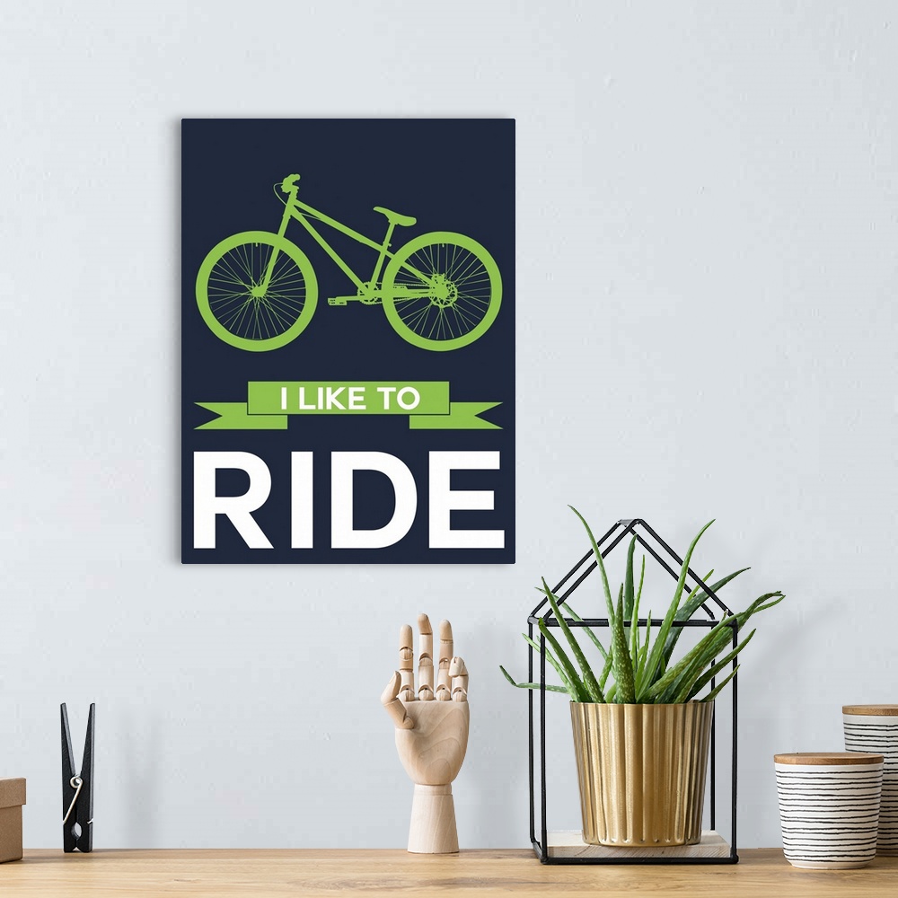 A bohemian room featuring Minimalist Bicycle Poster I