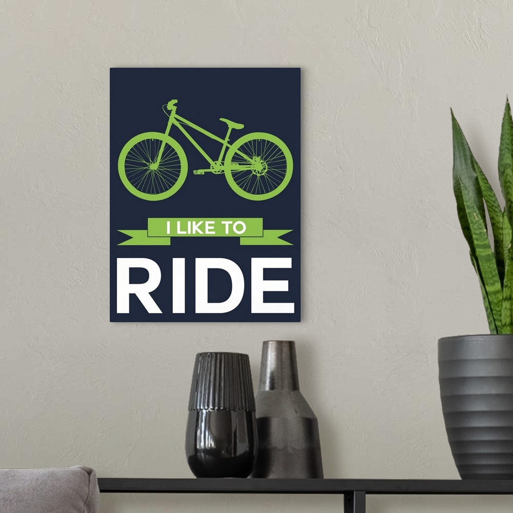 A modern room featuring Minimalist Bicycle Poster I