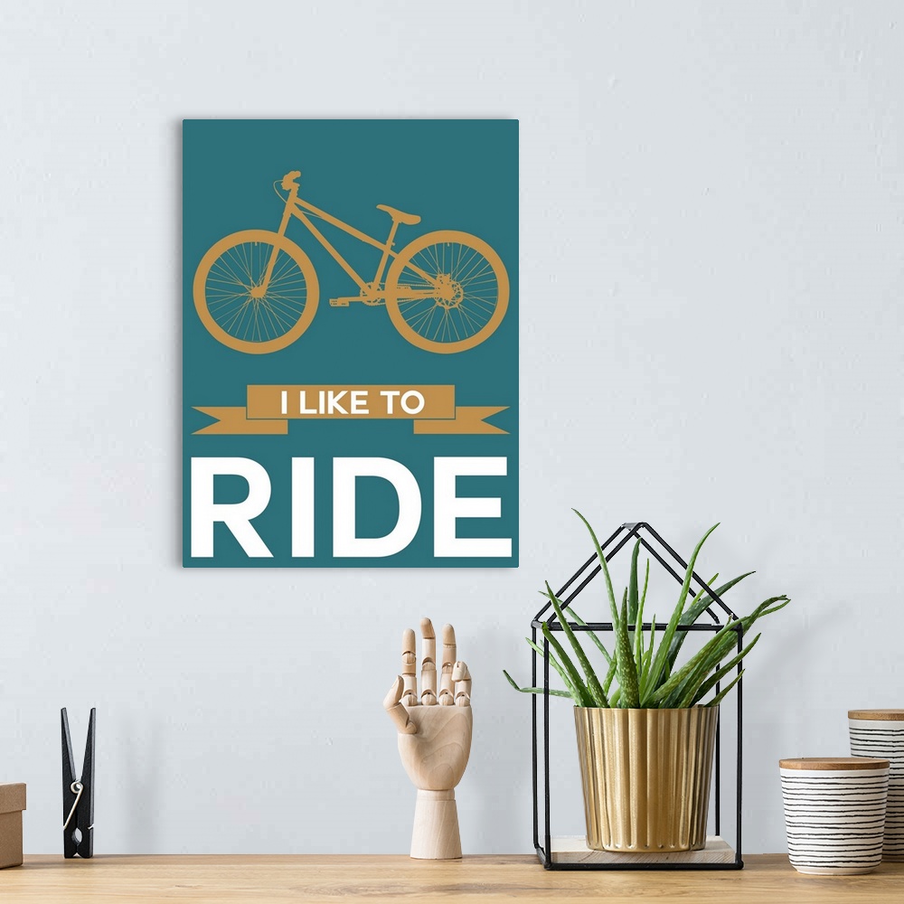 A bohemian room featuring Minimalist Bicycle Poster II