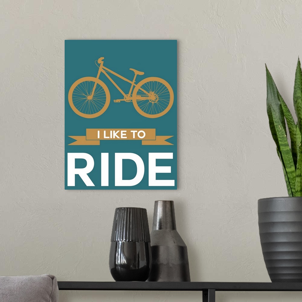 A modern room featuring Minimalist Bicycle Poster II
