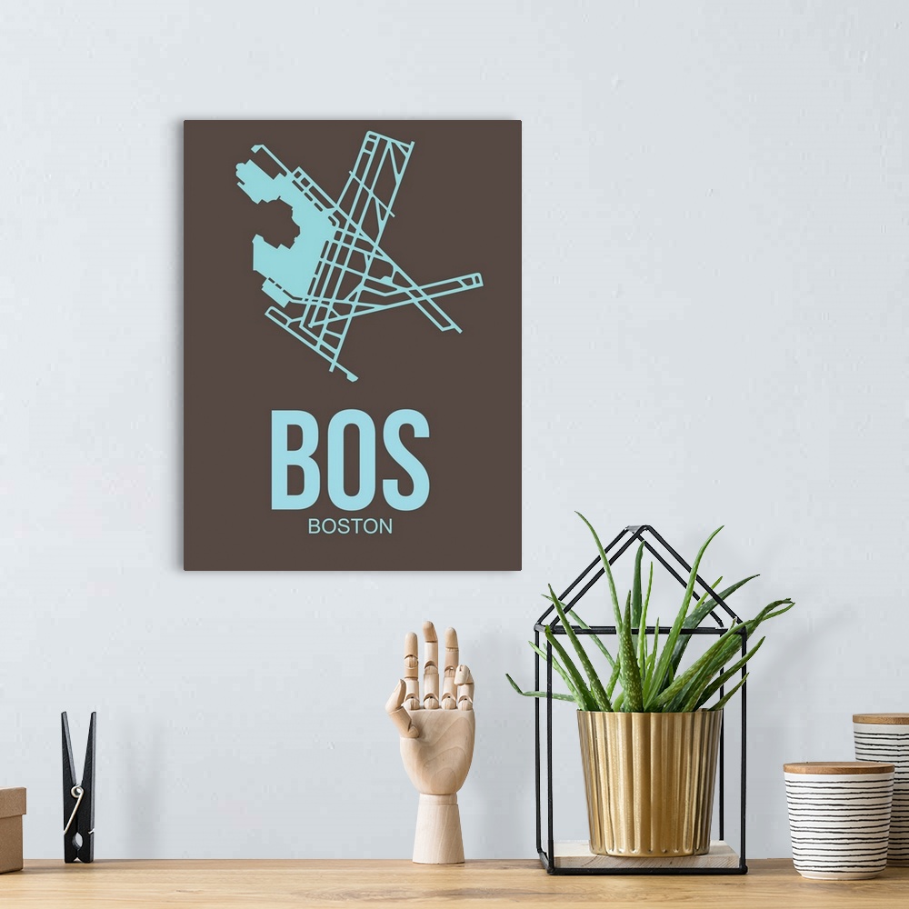 A bohemian room featuring Minimalist BOS Boston Poster II