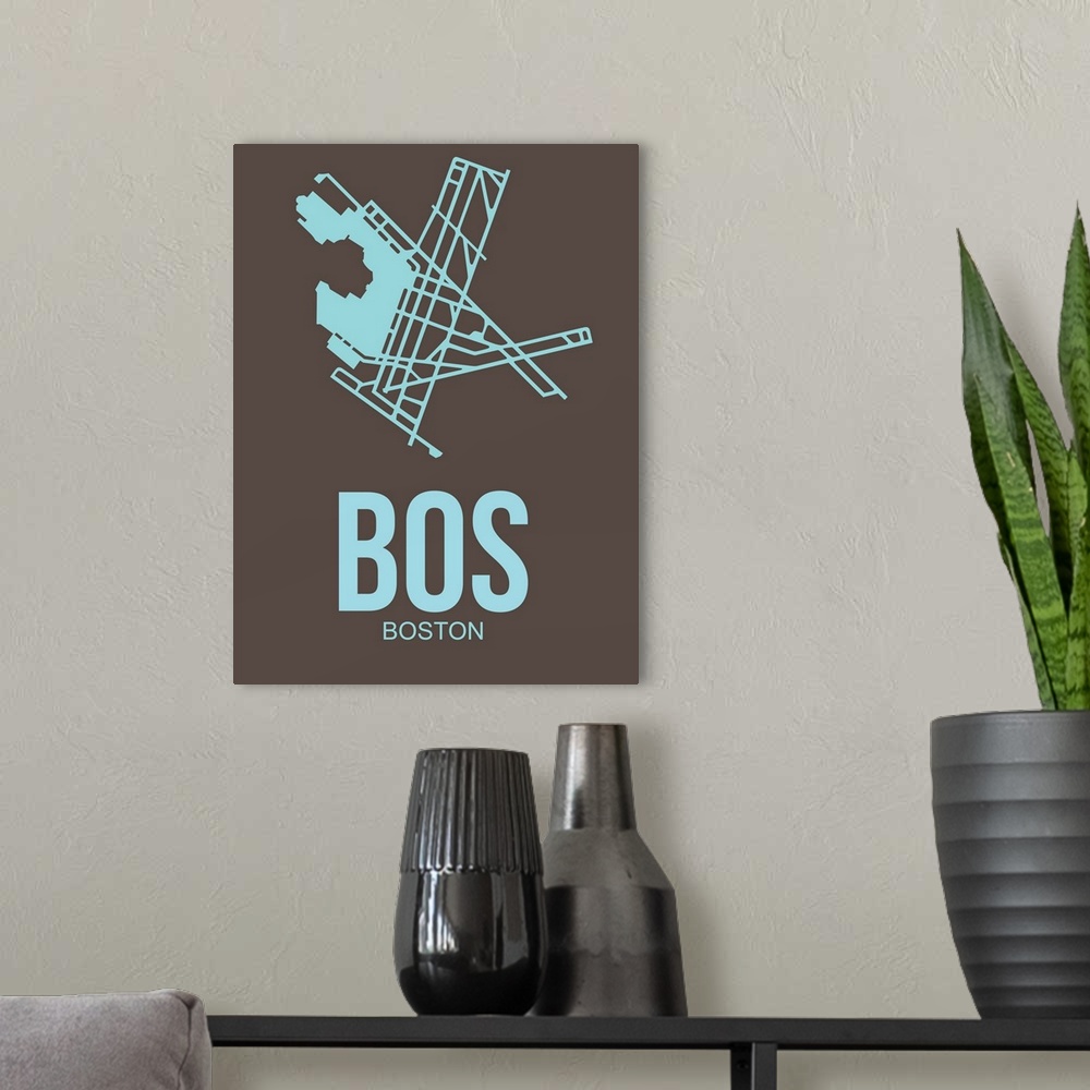 A modern room featuring Minimalist BOS Boston Poster II