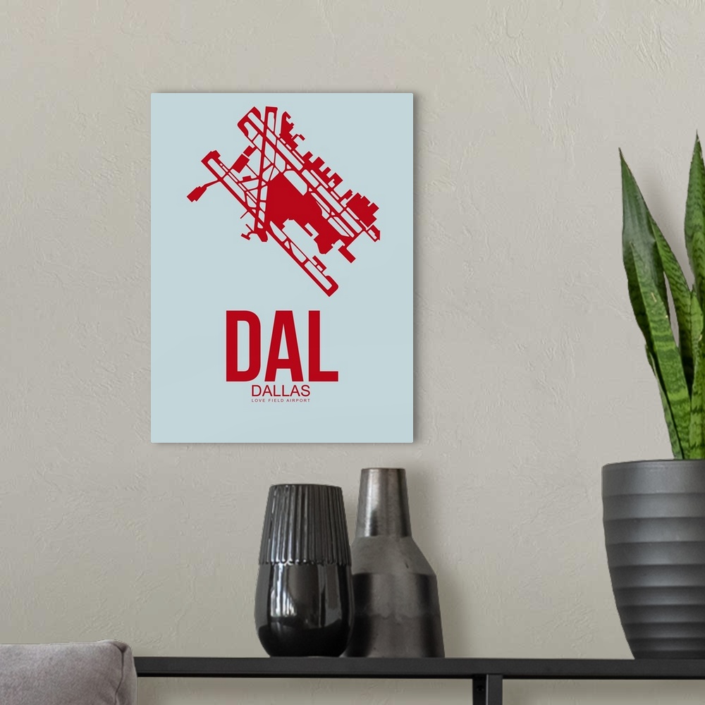 A modern room featuring Minimalist DAL Dallas Poster III