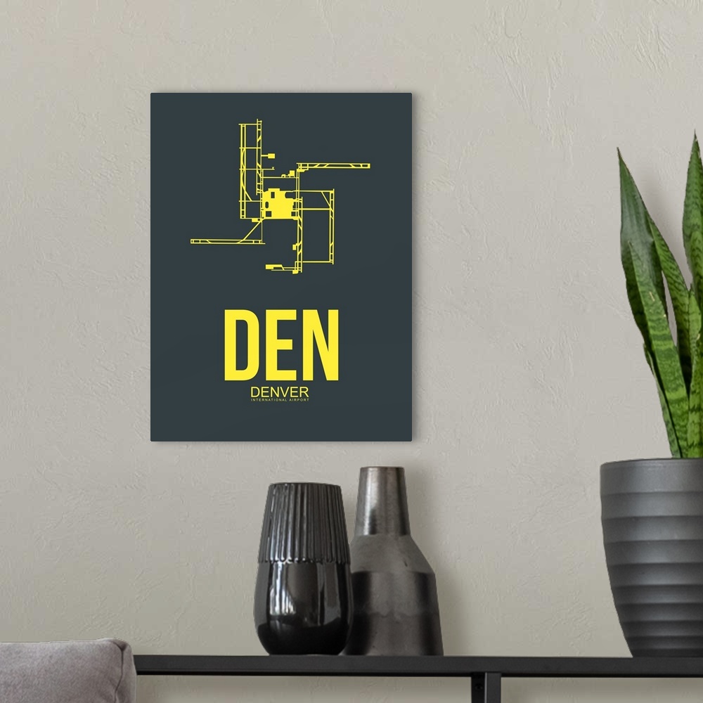 A modern room featuring Minimalist DEN Denver Poster I