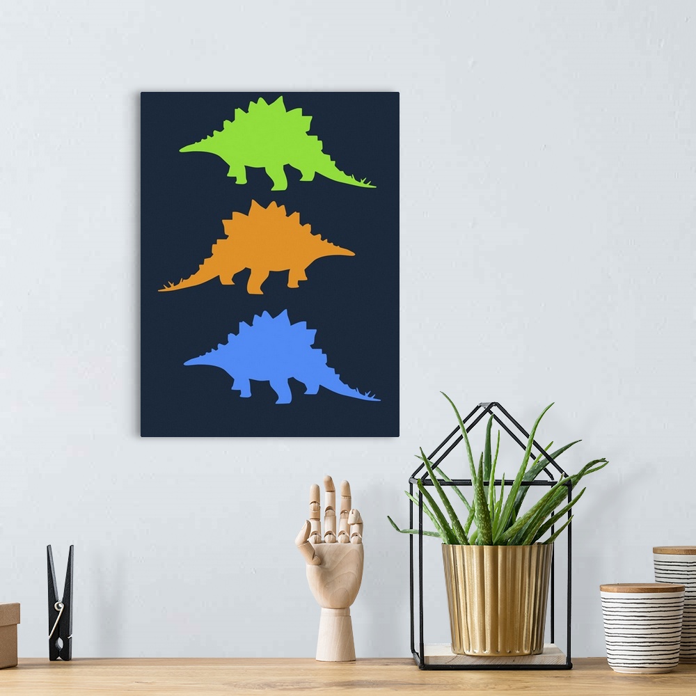 A bohemian room featuring Minimalist Dinosaur Family Poster VIII