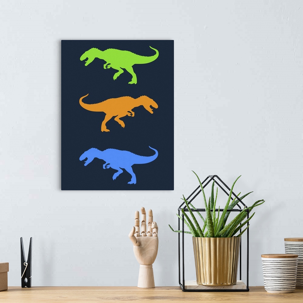 A bohemian room featuring Minimalist Dinosaur Family Poster XXII