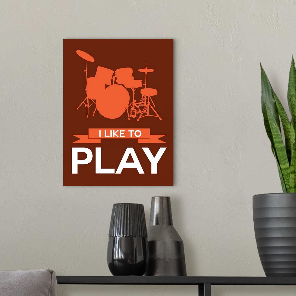 A modern room featuring Minimalist Drum Set Poster I