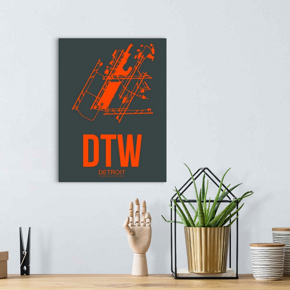 A bohemian room featuring Minimalist DTW Detroit Poster III