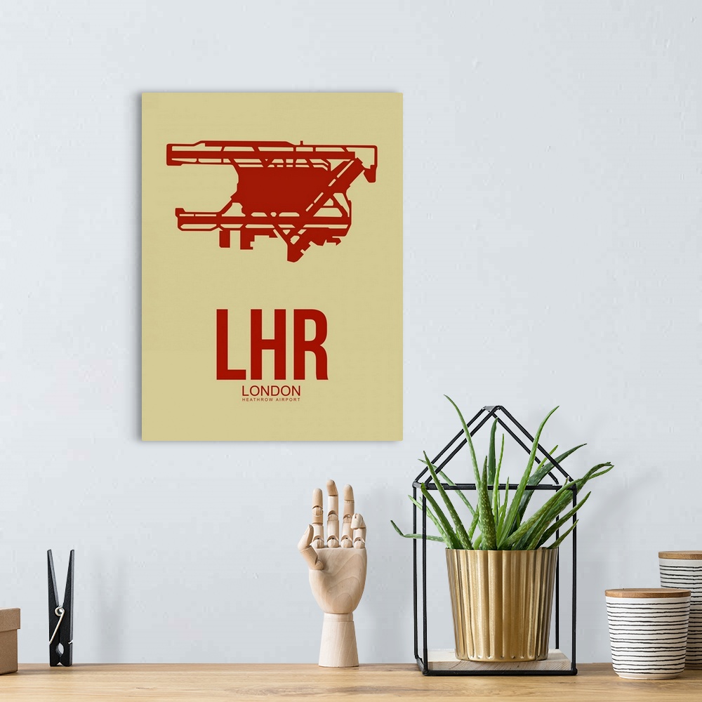 A bohemian room featuring Minimalist LHR London Poster I