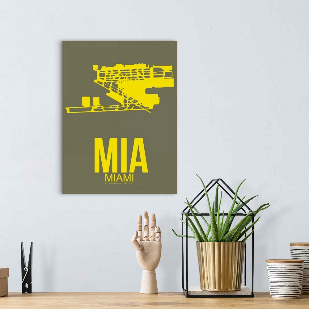 A bohemian room featuring Minimalist MIA Miami Poster I