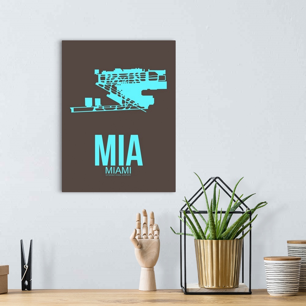A bohemian room featuring Minimalist MIA Miami Poster II