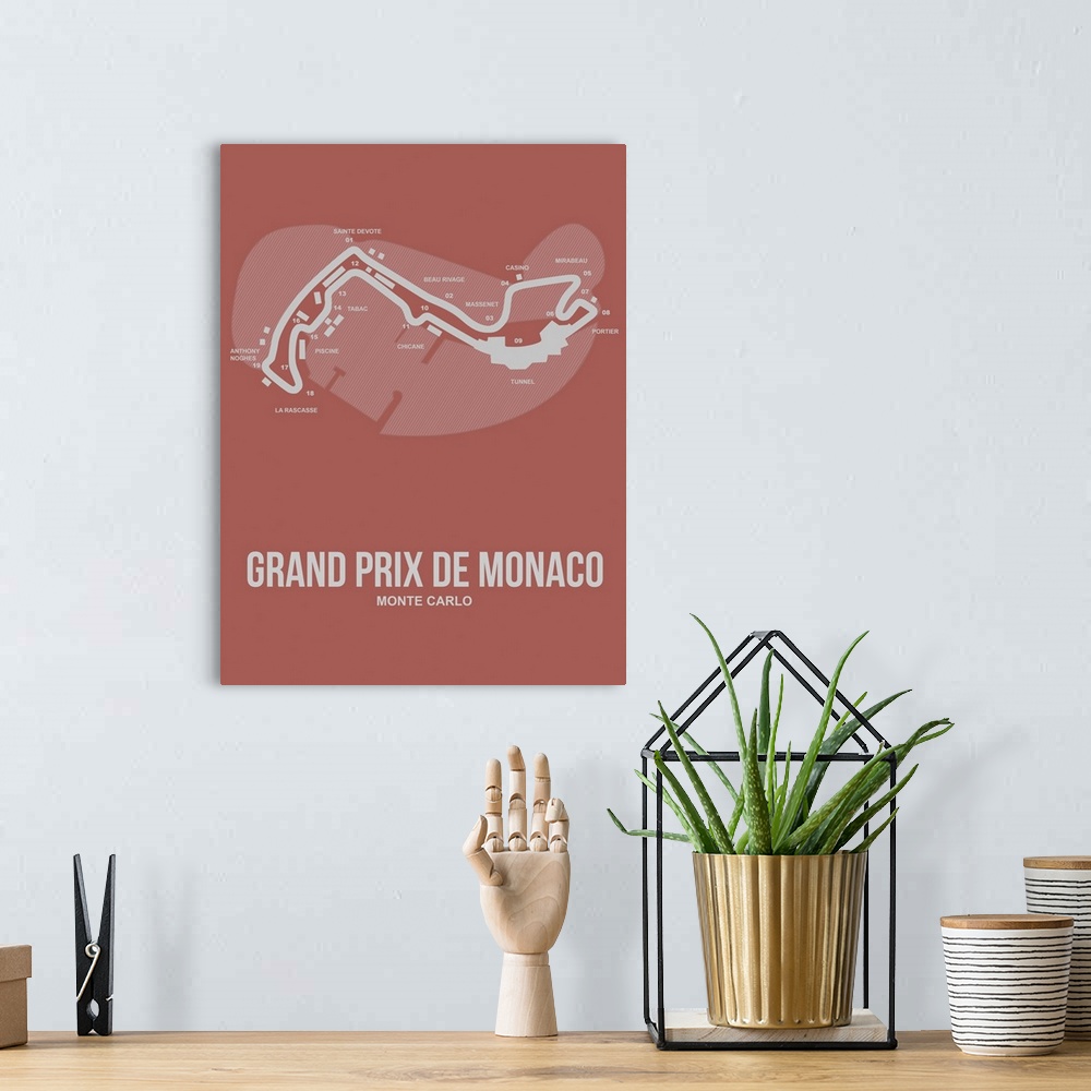 A bohemian room featuring Minimalist Monaco Grand Prix Poster I