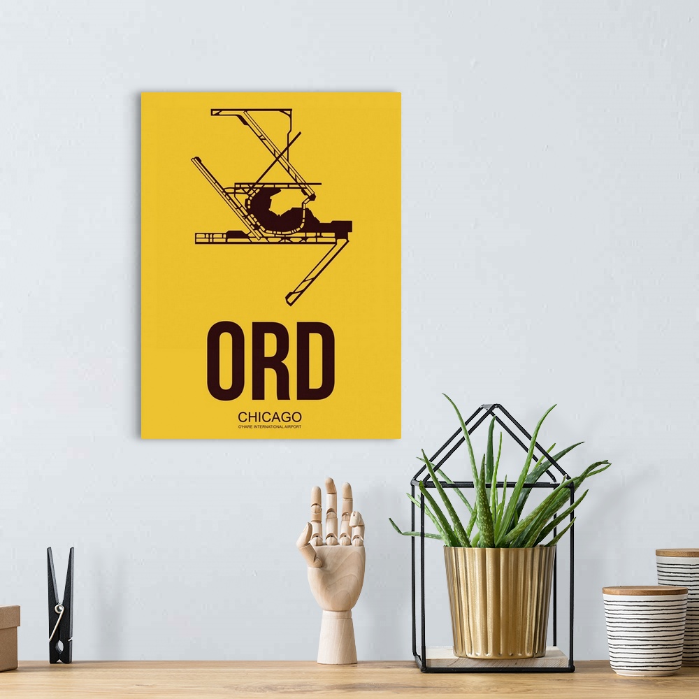 A bohemian room featuring Minimalist ORD Chicago Poster I