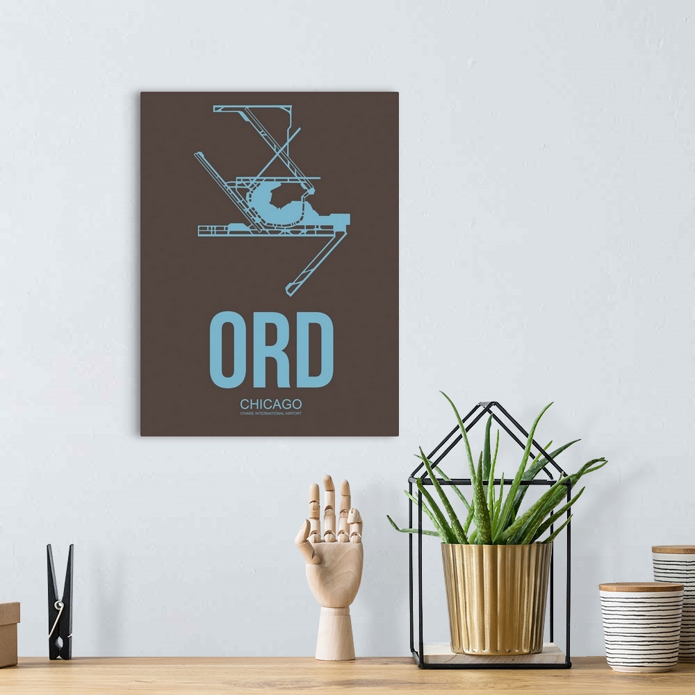A bohemian room featuring Minimalist ORD Chicago Poster II