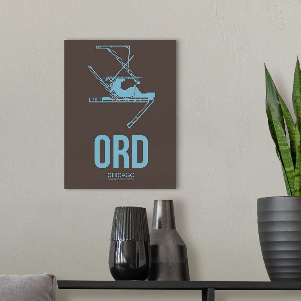 A modern room featuring Minimalist ORD Chicago Poster II