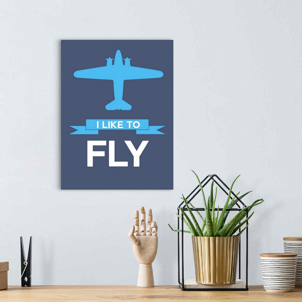 A bohemian room featuring Minimalist Plane Poster I