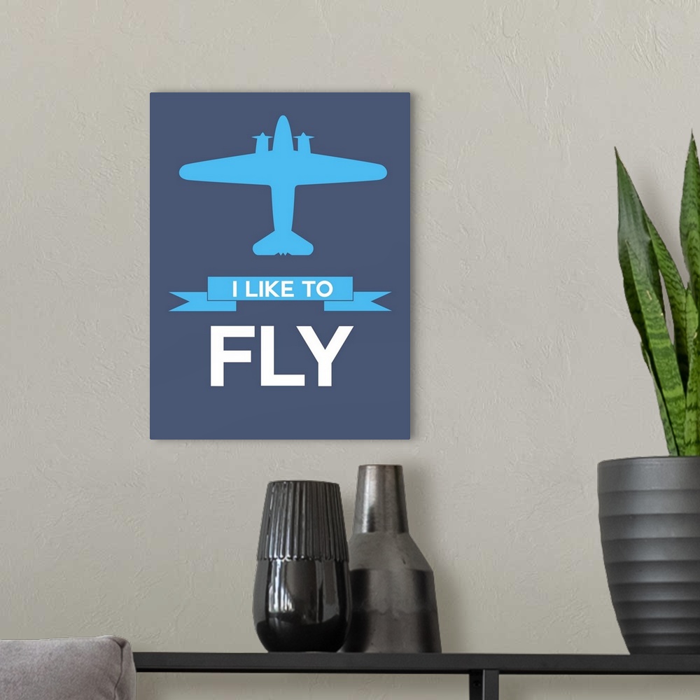 A modern room featuring Minimalist Plane Poster I