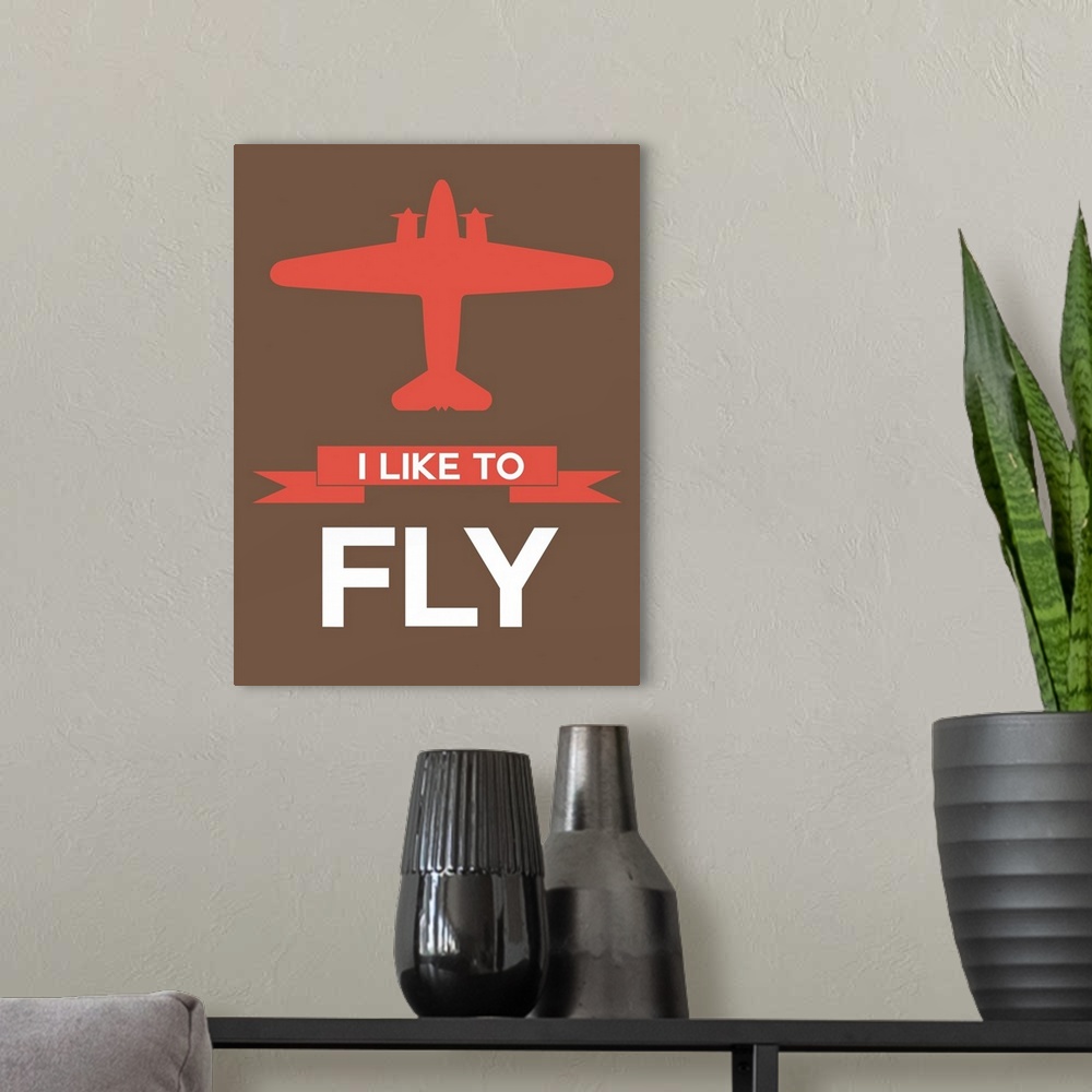 A modern room featuring Minimalist Plane Poster II