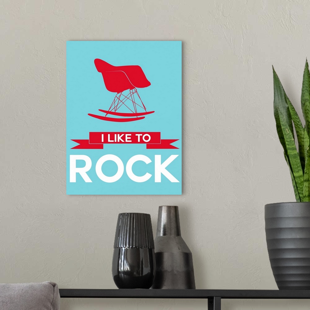 A modern room featuring Minimalist Rocking Chair Poster I