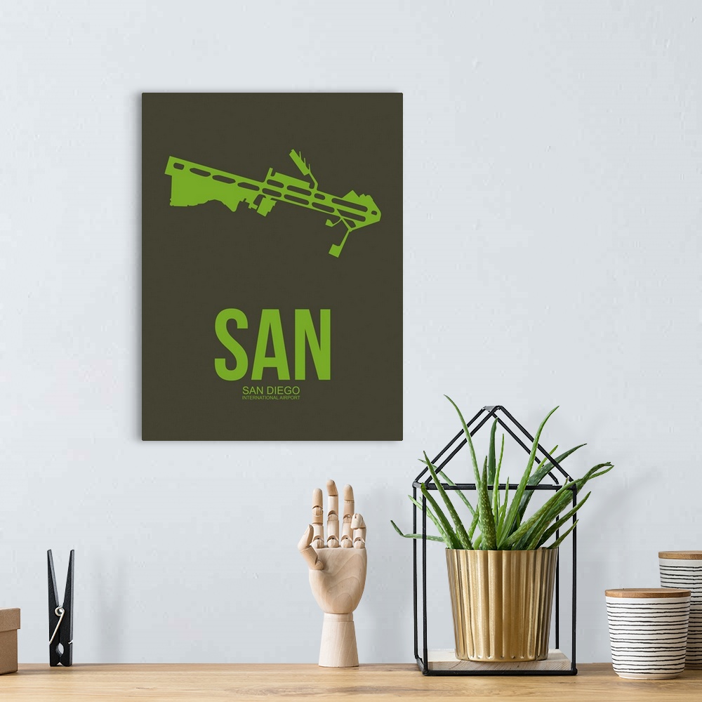 A bohemian room featuring Minimalist SAN San Diego Poster II
