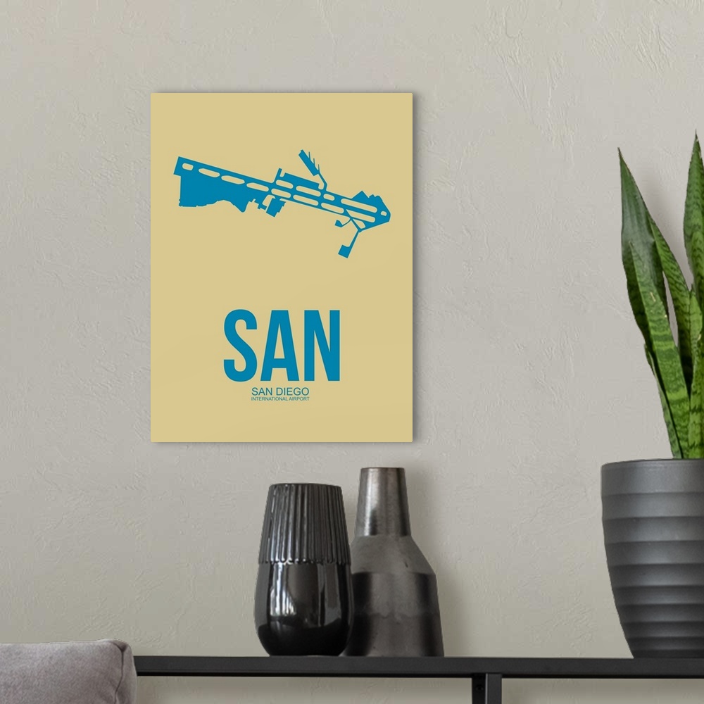 A modern room featuring Minimalist SAN San Diego Poster III