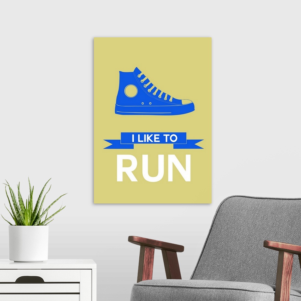 A modern room featuring Minimalist Shoe Poster II