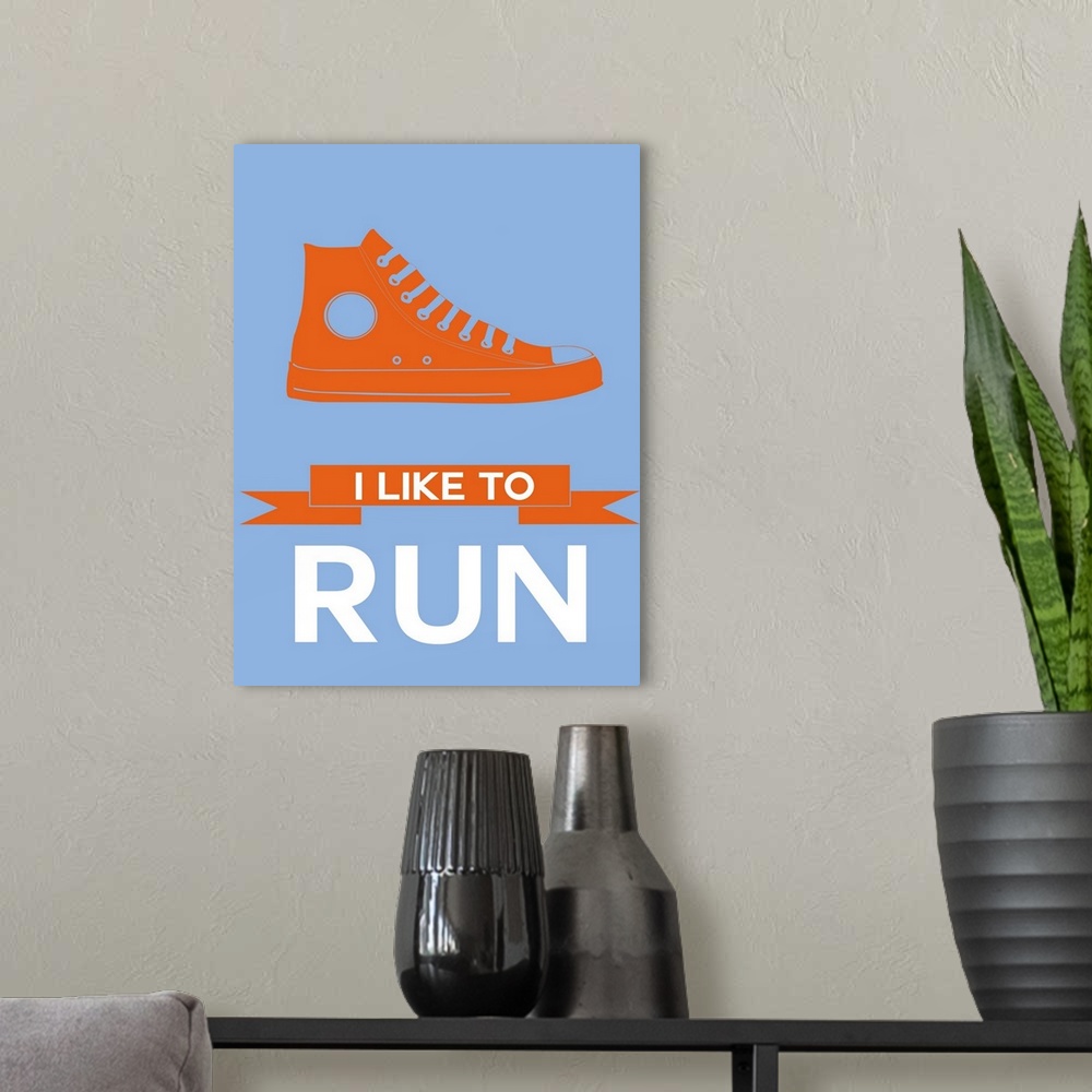 A modern room featuring Minimalist Shoe Poster III