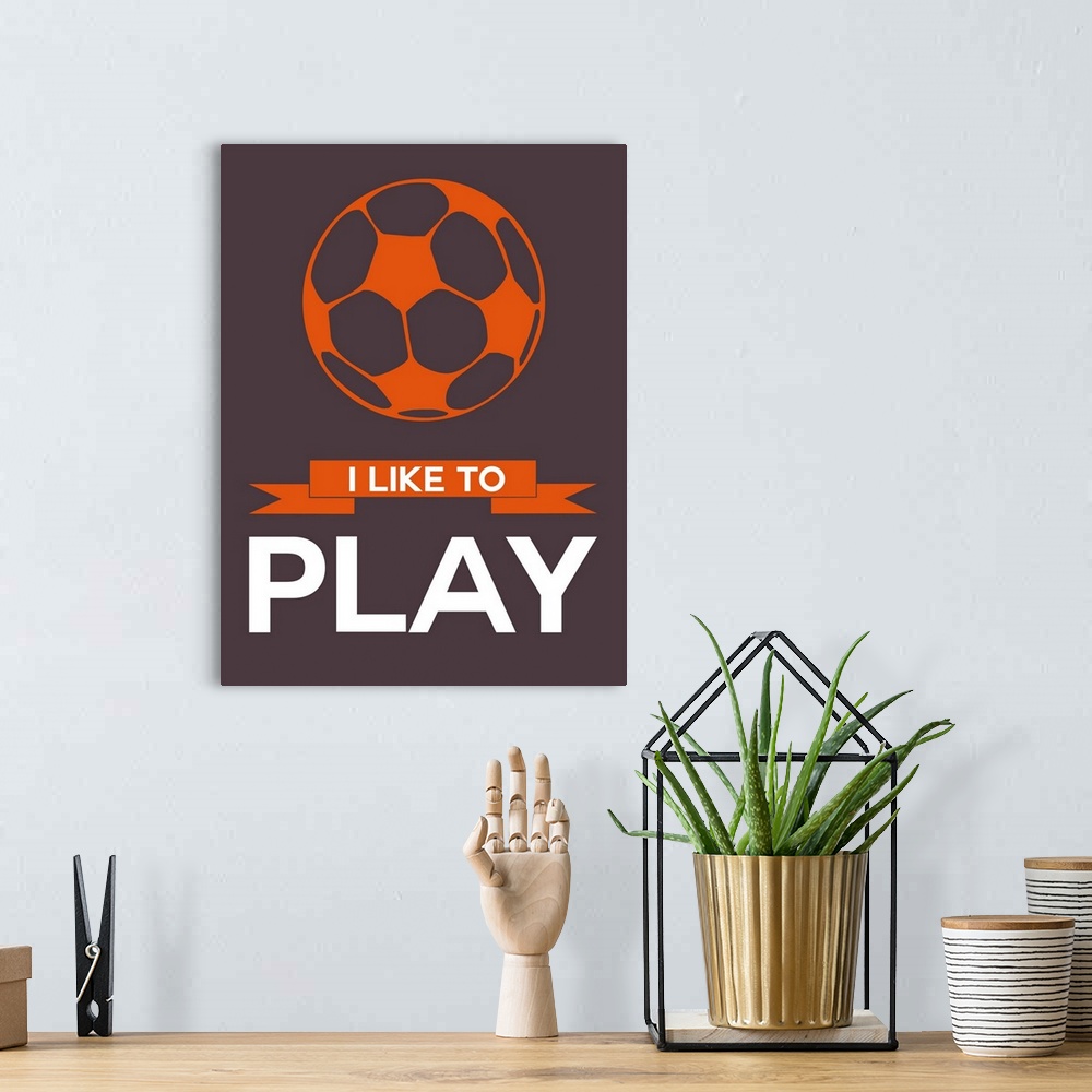 A bohemian room featuring Minimalist Soccer Ball Poster