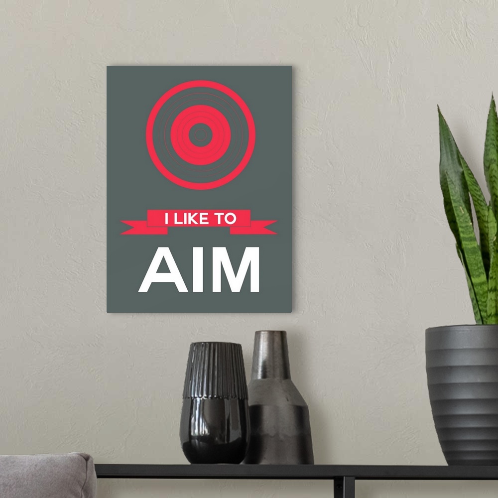 A modern room featuring Minimalist Target Poster II