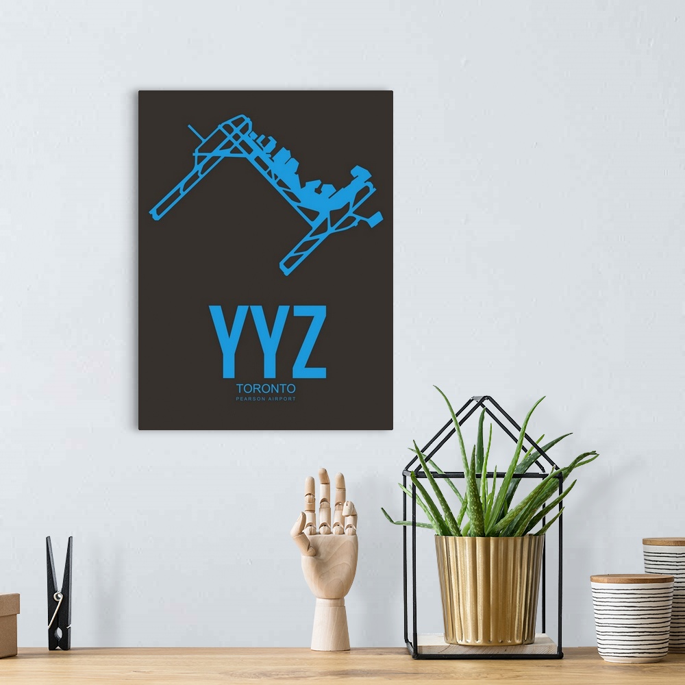 A bohemian room featuring Minimalist YYZ Toronto Poster II