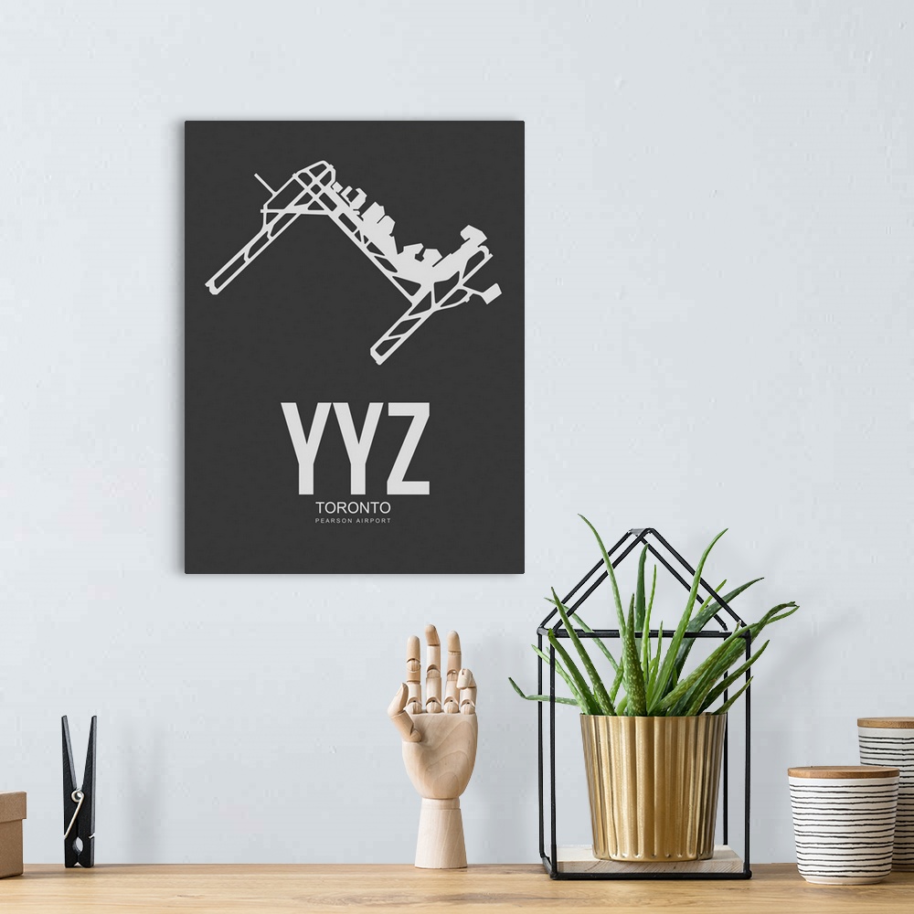 A bohemian room featuring Minimalist YYZ Toronto Poster III