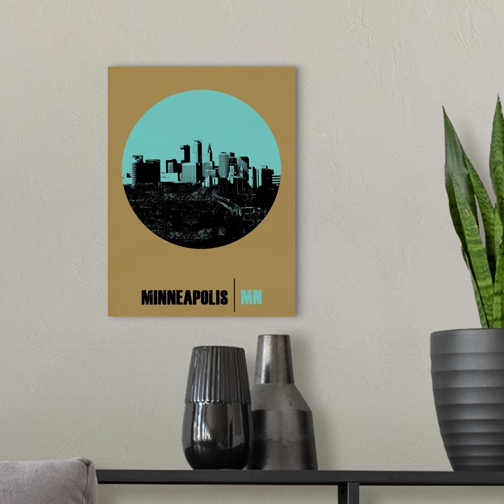 A modern room featuring Minneapolis Circle Poster I