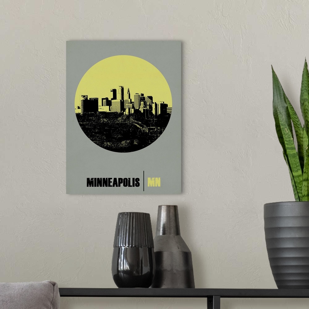 A modern room featuring Minneapolis Circle Poster II