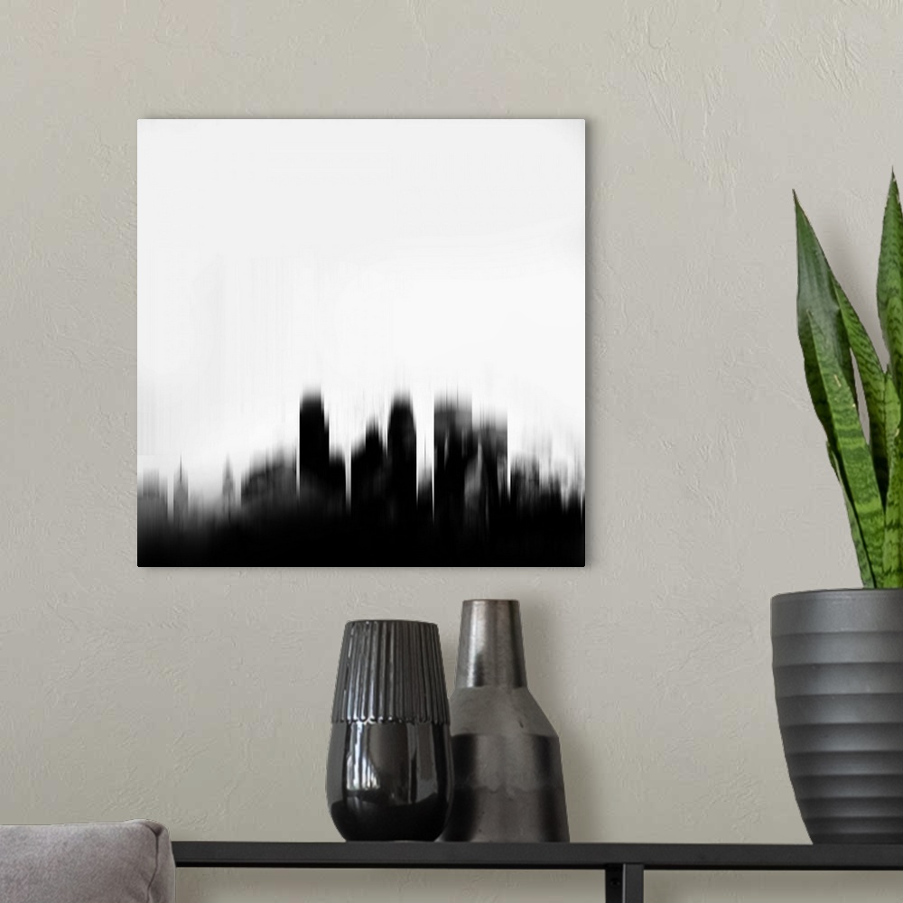 A modern room featuring Minneapolis City Skyline