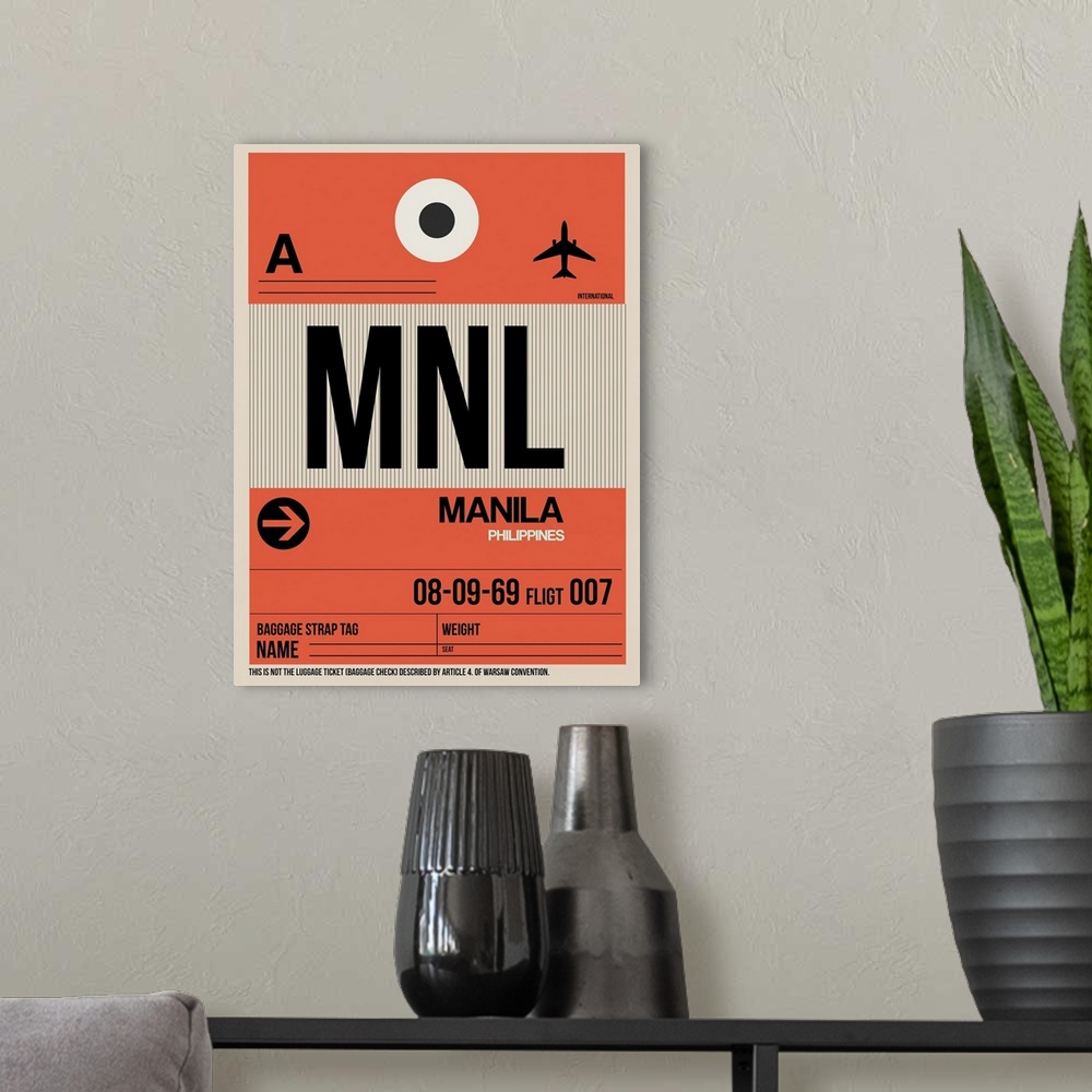 A modern room featuring MNL Manila Luggage Tag I