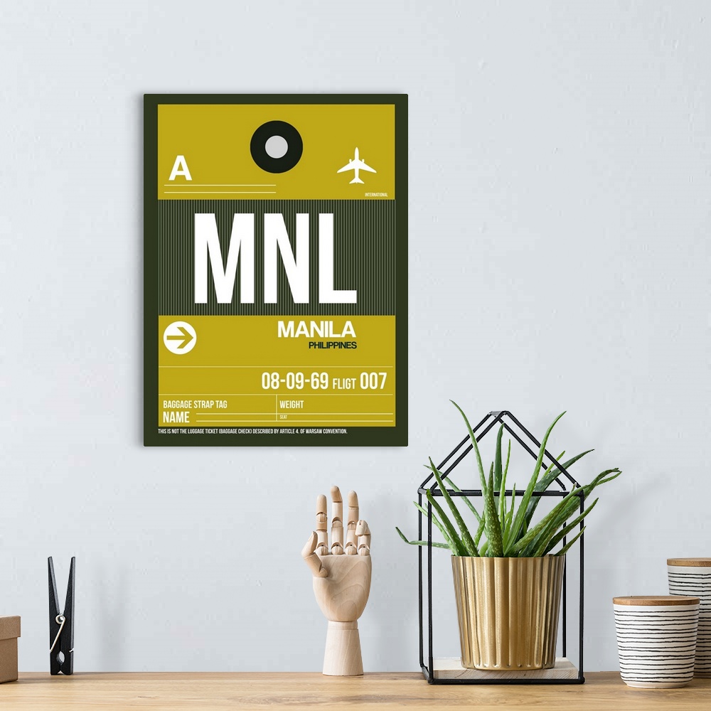 A bohemian room featuring MNL Manila Luggage Tag II