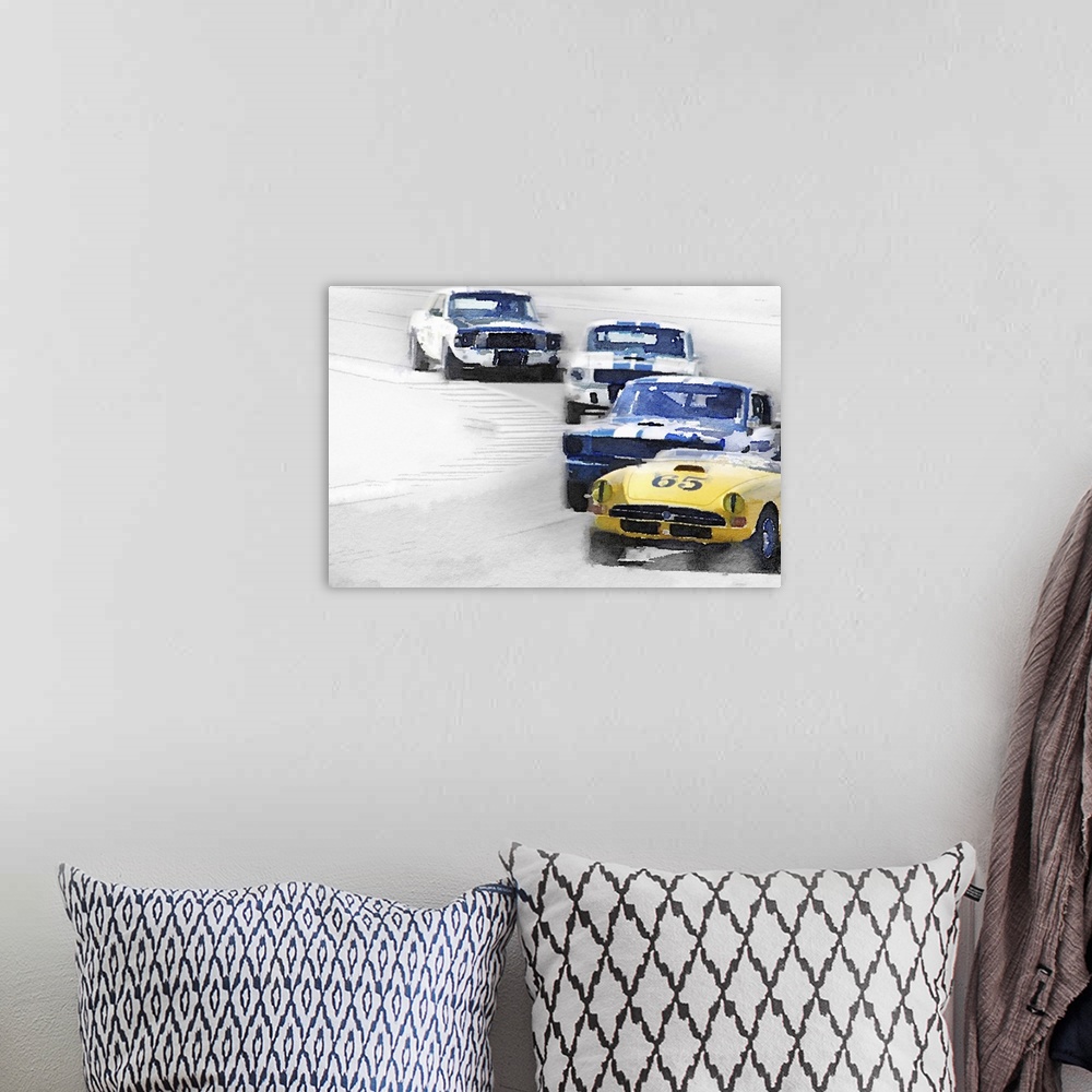 A bohemian room featuring Monterey Racing Watercolor