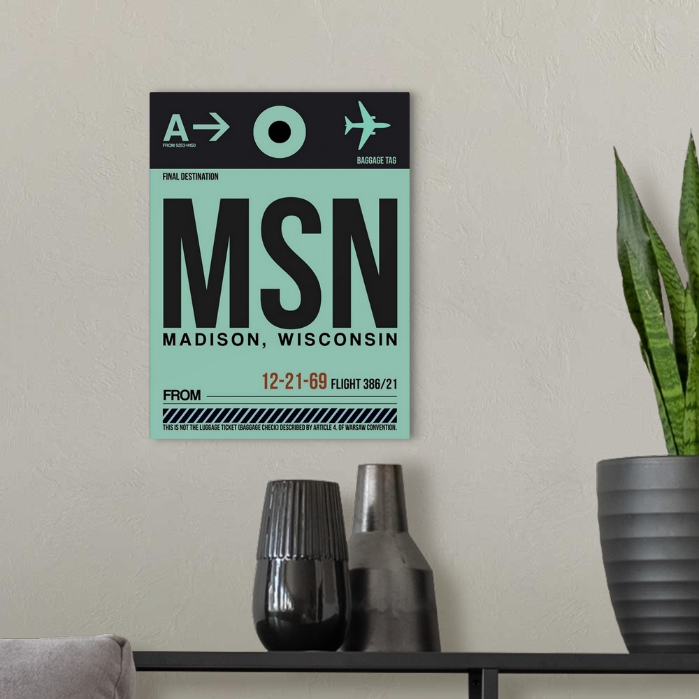 A modern room featuring MSN Madison Luggage Tag I
