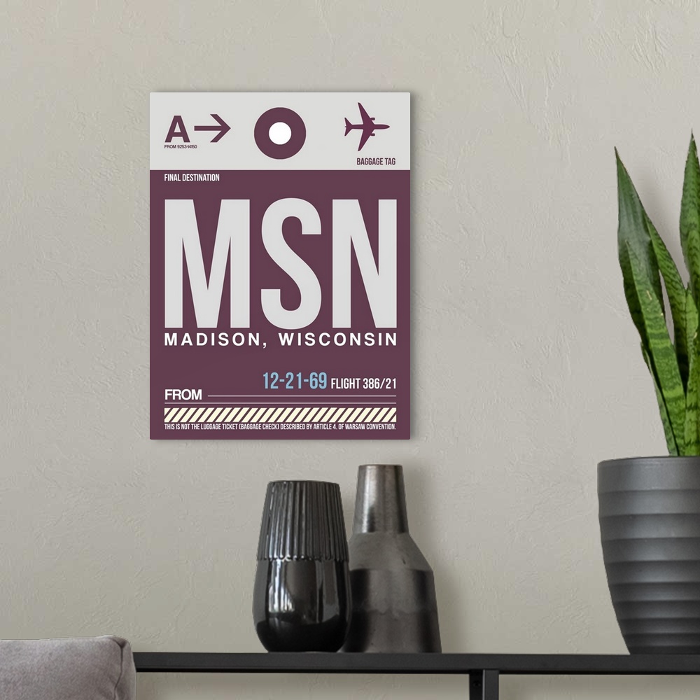 A modern room featuring MSN Madison Luggage Tag II
