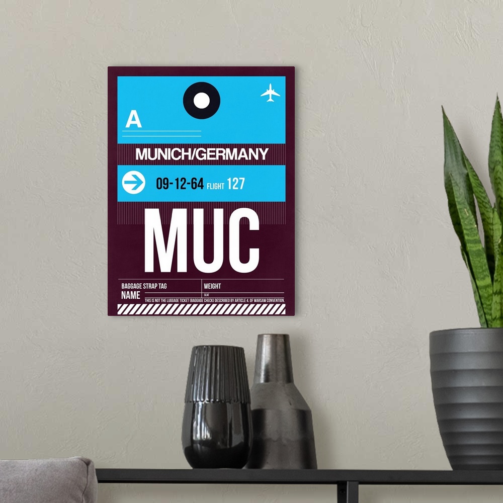 A modern room featuring MUC Munich Luggage Tag I