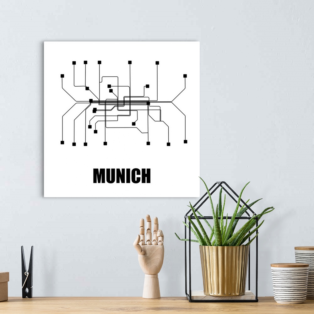 A bohemian room featuring Munich White Subway Map